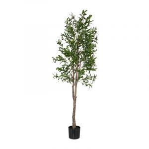 Relaxdays Olivier Artificiel, Olives, Arbre décoratif, détails réalistes, H x D : 180 x 70 cm, Vert et Marron