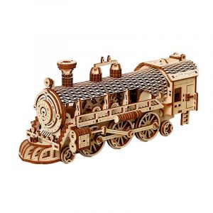 Dam Maquette en bois 3d, design de train &agrave; vapeur avec mouvement m&eacute;canique.