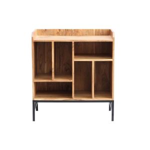 Miliboo Buffet de rangement vinyles en acacia et métal BLUES