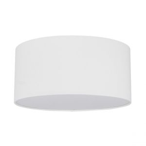 Josefina Plafonnier LED Intégrée Métal Blanc Abat-jour en Tissu Blanc