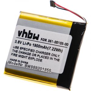 Vhbw Batterie remplacement pour Garmin 1ICP7/49/43, 361-00105-00 pour GPS compteur de vélo de bicyclette (1900mAh, 3,8V, Li-polymère)