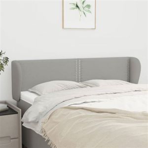VidaXL Tête de Lit avec Oreilles Meuble de Chambre à Coucher Accessoire de Lit Double Tête de Cadre de Lit Intérieur Gris Clair 147x23x78/88 cm Tissu