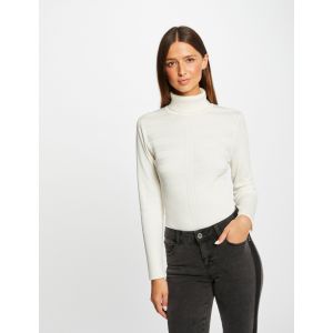 Morgan Pull manches longues col roul&eacute; ivoire femme - Taille S