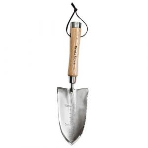 Kent & Stowe pelle universelle – Petite pelle en inox pour tout travail de jardinage, pelle à fleur avec poignée en frêne, longueur : 32 cm