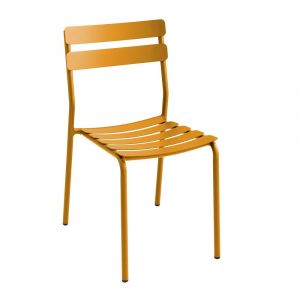 Image de Oviala Chaise de jardin en aluminium jaune moutarde