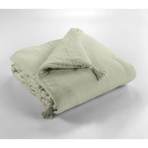 Edredon Gaze De Coton 150 X 150 Cm - Vert Vert
