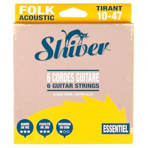Shiver 6 Cordes Folk Essentiel 10-47 Cordes Guitare