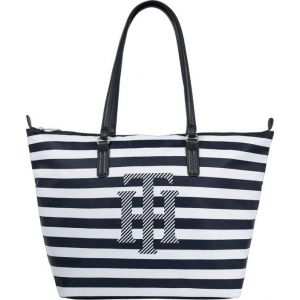 Image de Tommy Hilfiger Sac tote en polyester recyclé à motif Bleu