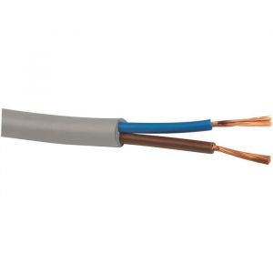 Câble électrique domestique souple - H05 VV-F gris - 2x1 mm² - Couronne de 50 m - Electraline