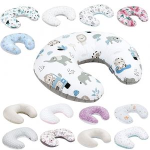 Bellochi Coussin d'allaitement avec Housse Coussin Allaitement Multifonction 40x60cm - Safari