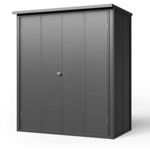 Toolportp Primeyard Armoire de jardin en métal 156x84x181 cm Abris de jardin avec porte d'armoire anthracite, plancher inclus
