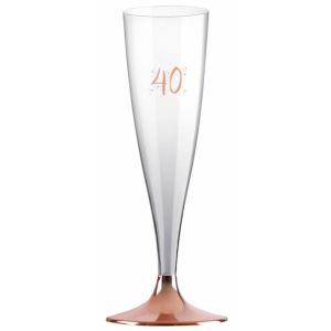 Ruedelafete Sachet de 6 Flûtes pied ROSE GOLD âge 40 ans