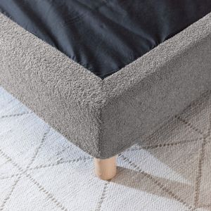 Terre de Nuit Cache-sommier bouclette int&eacute;gral gris fonc&eacute; 160x200 - Boucletta