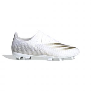 Adidas Chaussures de Football pour Homme X Ghosted.3 FG - Ftwwht Metgol Silvmt, 45 1/3 EU