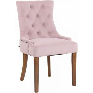 CLP Chaise de salle à manger Aberdeen en Velours rose Antique clair