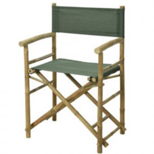 Wadiga Fauteuil metteur en scène de jardin pliant en bambou et tissu vert