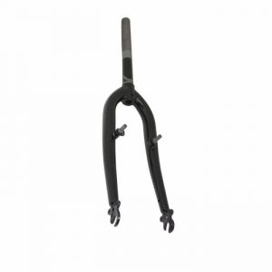 Fourche vtt 20 rigide cintree acier noir avec tasseaux pivot 200 140mm filete 1 22 2 interieur