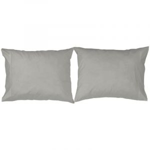 Naf Naf 2 taies d'oreiller en coton gris 50x75