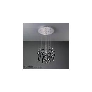 Diyas Suspension Class 10 ampoules en métal chromé, cristal et verre b