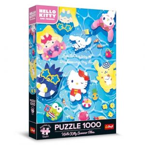 Trefl Premium Plus Quality - Puzzle Hello Kitty Summer Vibes - 1000 Pièces, Série de Puzzle avec Les Personnages Préférés, pour Les Adultes et Les Enfants à partir de 14 Ans