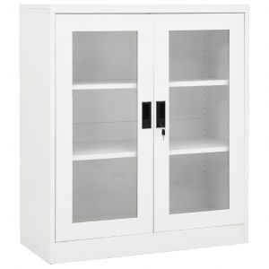 VidaXL Armoire de bureau Blanc 90x40x105 cm Acier