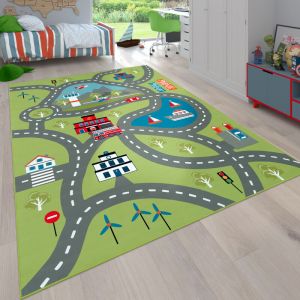 Paco Home Tapis enfant Bin 562 vert 160 cm