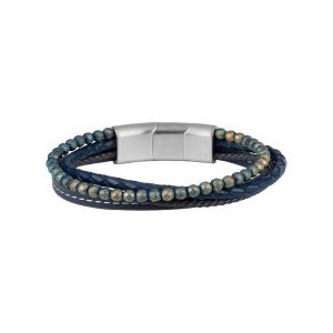 Jacques Lemans Bracelet S-B107A Cuir, Acier inoxydable