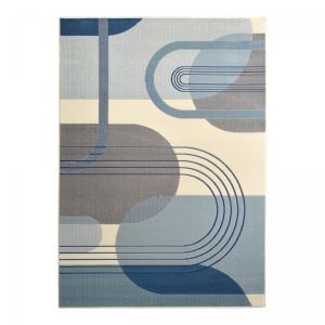 Tapis salon COURBLA 160x225 Bleu