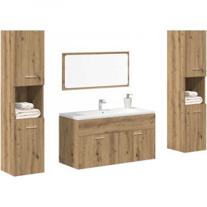 VidaXL Ensemble de meubles salle de bain 4 pcs bois d'ingénierie