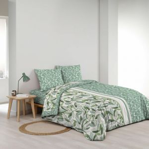 Douceur D'int&eacute;rieur - Parure de draps 4 pi&egrave;ces r&eacute;versible &ndash; 100 % coton &ndash; Imprim&eacute; 42 fils/cm&sup2; Eleonore