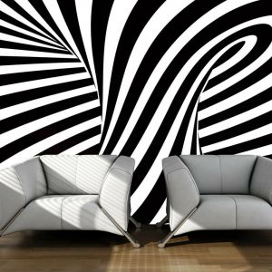 Artgeist Papier peint - art optique: noir et blanc 350x270