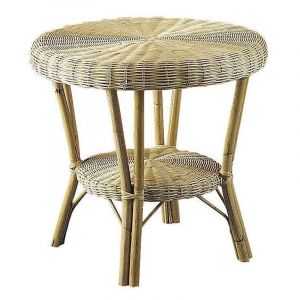 Aubry Gaspard Table d'appoint en manau et moelle de rotin naturelle