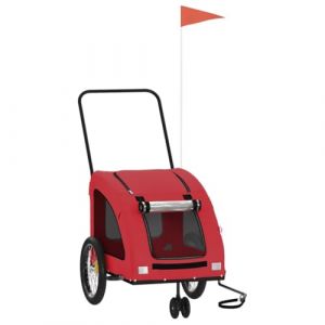 VidaXL Remorque de vélo pour animaux de compagnie rouge