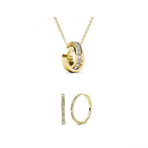 Parures Chic Circle Hoop Doré et Cristal - Myc-Paris