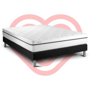 Ensemble matelas sommier vital spa 140 x 190 cm - Couleur: Noir - Noir