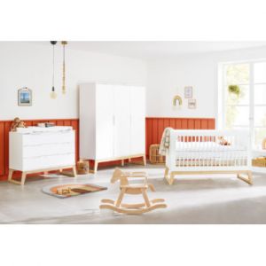 Pinolino Ensemble lit enfant armoire 3 portes commode Bridge