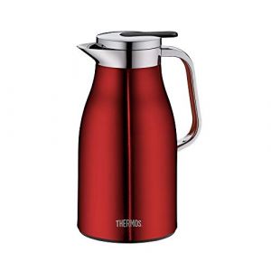 Thermos Carafe isotherme rouge 1L-Acier inoxydable extérieur/verre intérieur