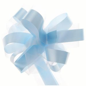 Ruedelafete Sachet de 5 noeuds automatiques tulle ciel