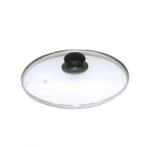 Axentia Couvercle en verre de 16 cm avec bord en acier inoxydable