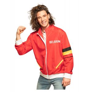 Image de Boland Veste de survêtement Belgique, pour Homme, Pays, Drapeau, survêtement, Style rétro, Sportif, Costume de Groupe, Championnat du Monde, fête à thème, Carnaval