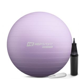 Hop-Sport Ballon de Fitness 65 cm HS-R065YB avec Pompe à air, Anti-éclatement, Ballon de Gymnastique Antidérapant pour Yoga, Pilates et Renforcement Musculaire, Charge max. 100 kg, Violet clair
