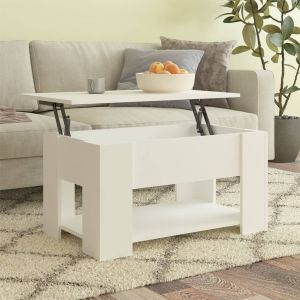 VidaXL Table basse Blanc 79x49x41 cm Bois d'ingénierie