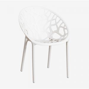 Lot De 2 Chaises De Salle À Manger Empilables Ores Blanc Gardenia - Neuf