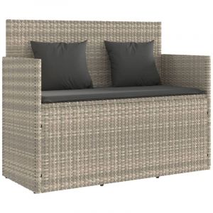VidaXL Banc de Jardin avec Coussins Gris Clair résine tressée