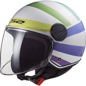 Ls2 Casque Sphere Lux OF558 Swirl Blanc Arc En Ciel - Taille L