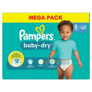 Pampers Baby-Dry Taille 5 - 82 Couches - 11/16 kg