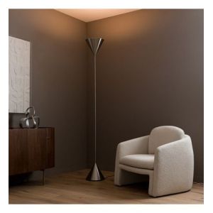 Lampadaire double cône, nickel brossé, Moke