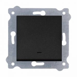 Interrupteur va-et-vient avec t&eacute;moin lumineux noir m&eacute;tallique bornes &agrave; vis 210/14E EXEN