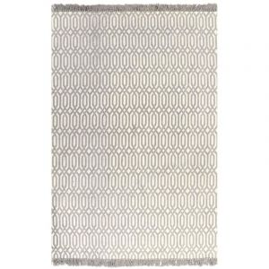 VidaXL Tapis Kilim Coton 120 x 180 cm avec motif Taupe