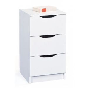 Image de Pegane Commode en panneaux de particules mélaminé coloris blanc - Dim : 41 x 40 x 71 cm